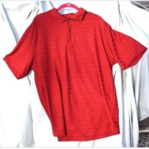 Links Edition Red Striped Golf Polo S/S Shirt